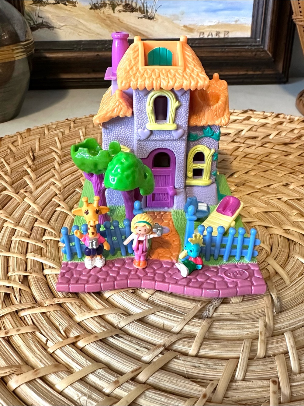 Polly Pocket Vintage Giraffe House 1994 Complete Play Set With Dolls